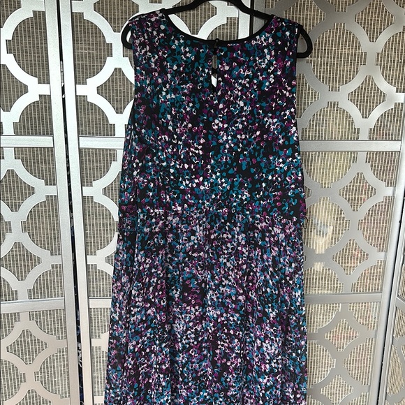 Lane Bryant Black and Purple Maxi Dress Sleeveless Crew Neck - Picture 7 of 9